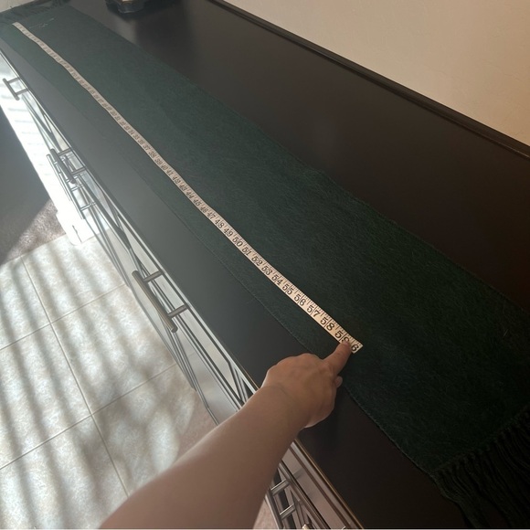 Camargo Alpaca Scarf with Alpaca Stitched Logo, dark green, unisex, 66.5”x 9” - Picture 8 of 13